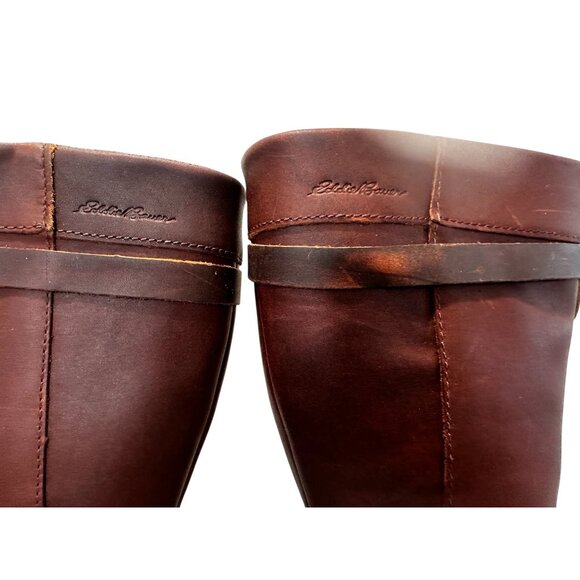 Sold Eddie Bauer Leather Tall Knee High Riding Boots 8 Women Brown Equestrian - Picture 9 of 16
